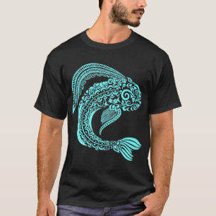 T-shirt poisson mandala cosmique avec motifs tribaux