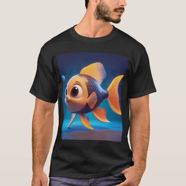 T-shirt Poisson mignon 3D amusant 2 (Devant)
