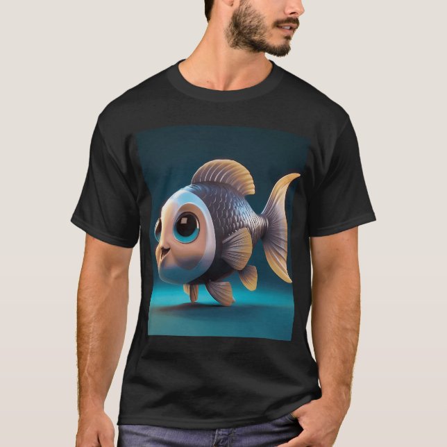 T-shirt Poisson mignon en 3D amusant (Devant)