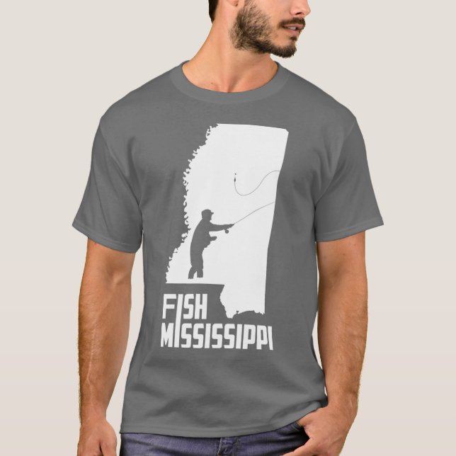 T-shirt Poisson Mississippi State Pride Produit de pêche (Devant)