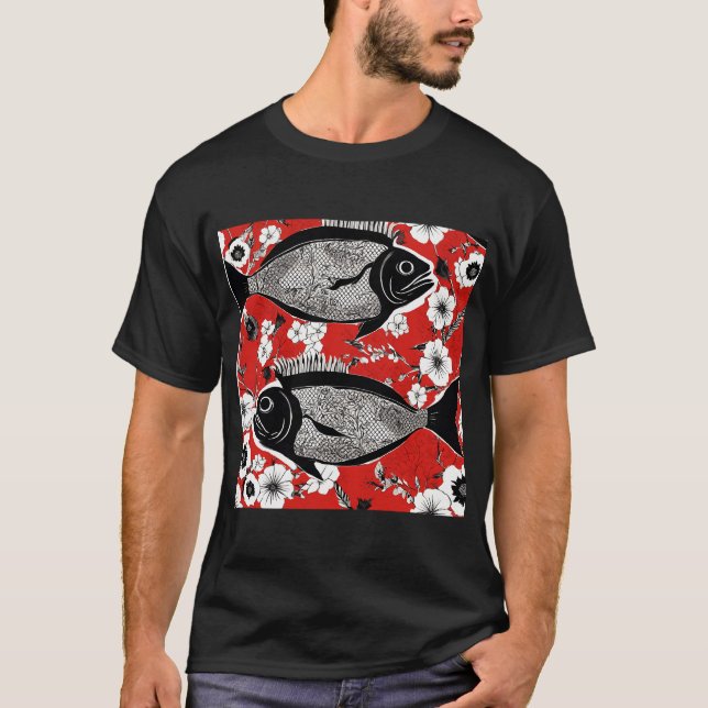T-shirt Poisson noir (Devant)