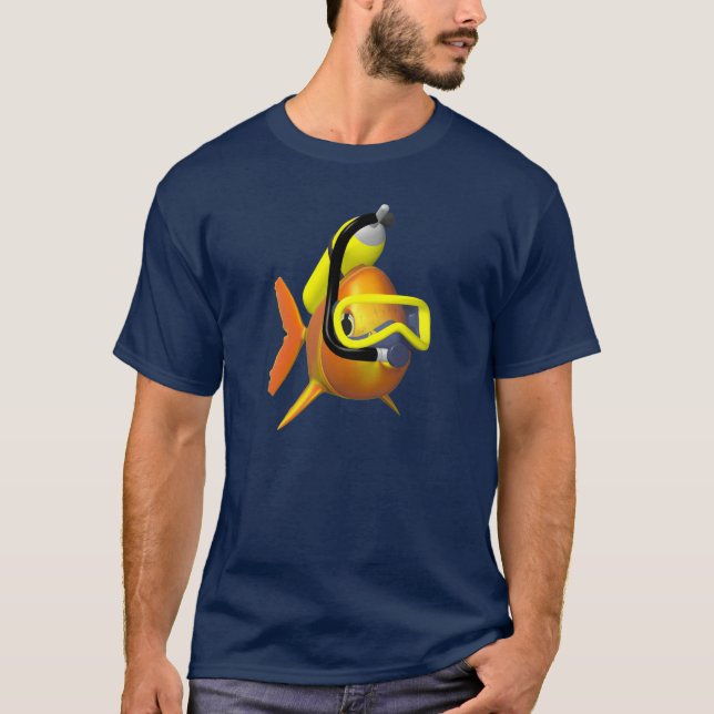 T-shirt Poisson orange et noir (Devant)