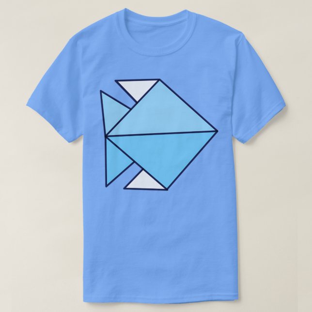 T-shirt Poisson Origami coloré (Design devant)