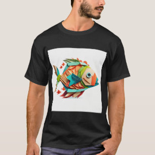 T-shirt Poisson origami coloré