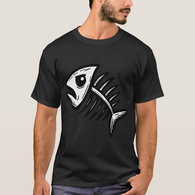T-shirt Poisson osseux en colère (Devant)