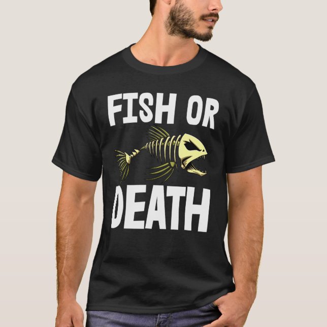 T-shirt Poisson Ou Mort S Squelette Poisson Os Tee - shirt (Devant)