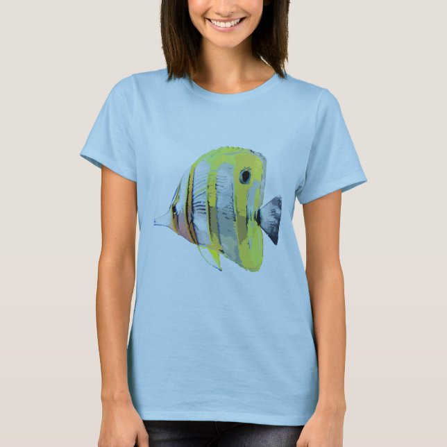 T-shirt Poisson-papillon à bande cuivrée (Devant)