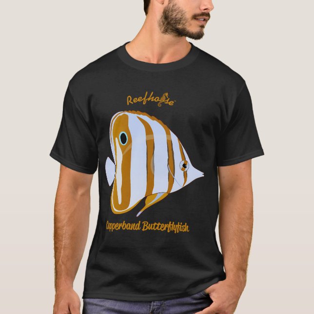 T-shirt Poisson-papillon à bande cuivrée (Devant)