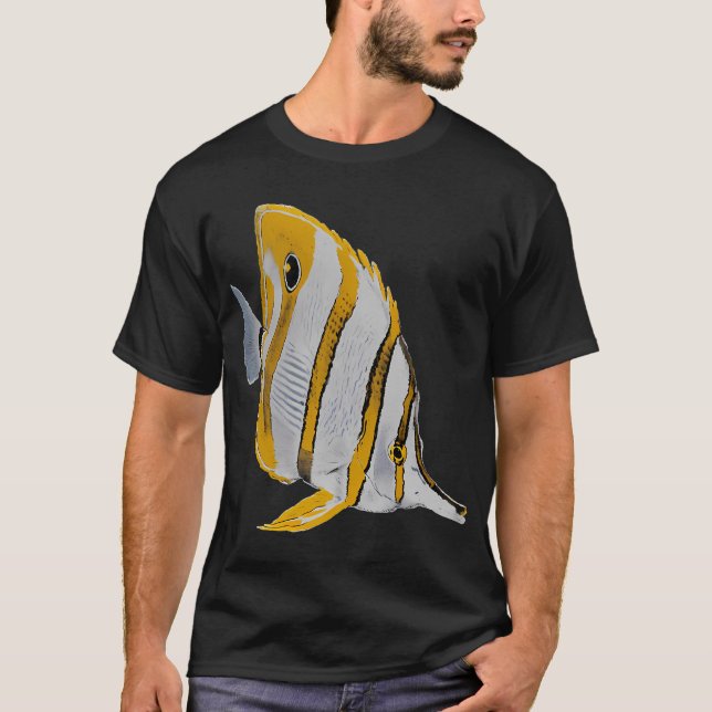 T-shirt Poisson-papillon à bande cuivrée (Devant)