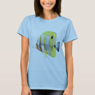 T-shirt Poisson papillon à bandes de cuivre