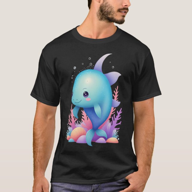 T-shirt Poisson Pastel Mignon (Devant)