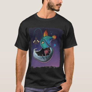 T-shirt Poisson-pêcheur de dessin animé