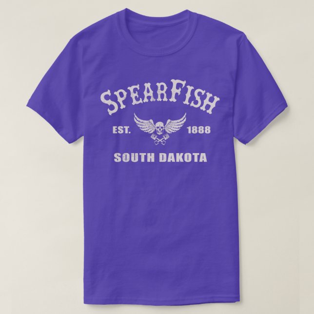 T-shirt Poisson-perche en détresse South Dakota Motorcycle (Design devant)