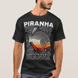 T-shirt Poisson Piranha ventre rouge monstre des années 80