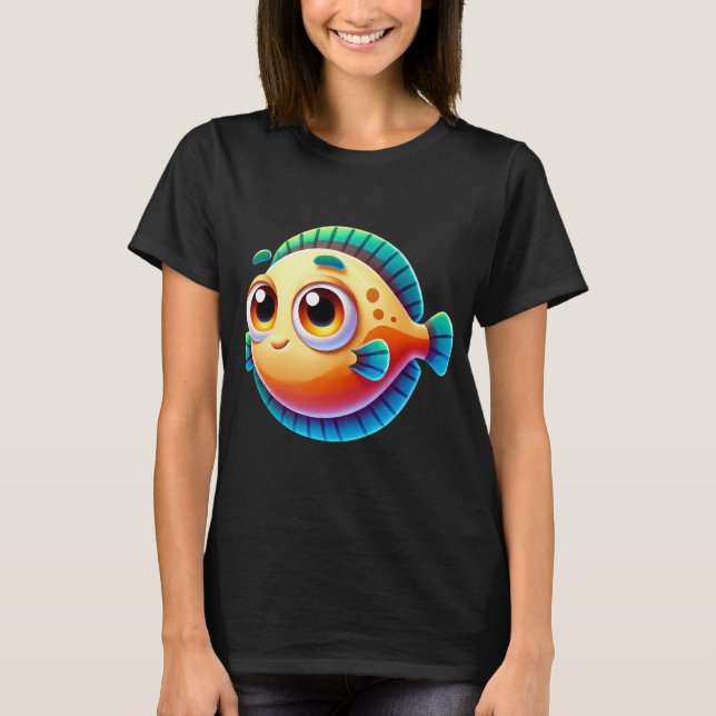 T-shirt Poisson plat adorable (Devant)