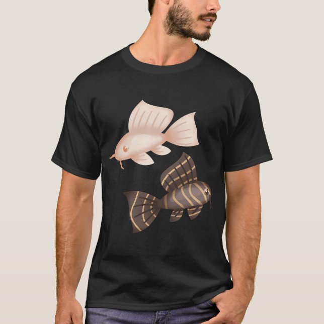 T-shirt Poisson Pléco Double Noir et Blanc (Devant)