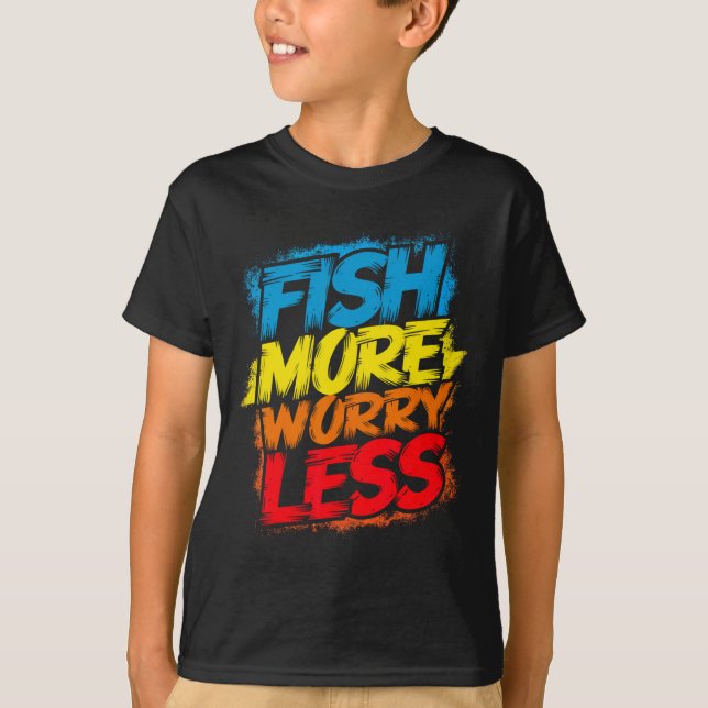 T-shirt Poisson Plus Inquiète Moins Drôle Mignonne Bright  (Devant)