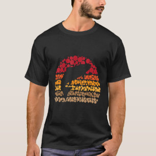 T-shirt Poisson Points Rétro Coucher De Soleil Vintage Pou