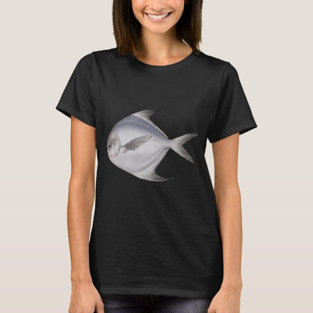 T-shirt Poisson pomfret blanc (Devant)