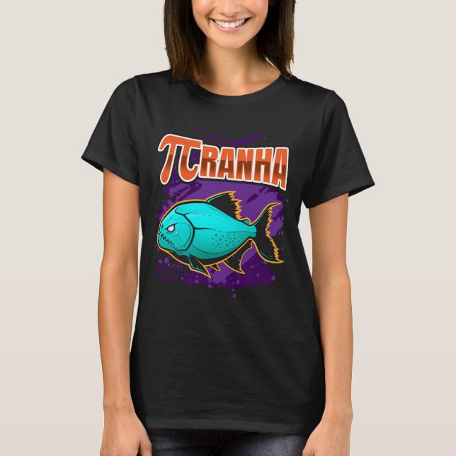 T-shirt Poisson prÃ©dateur PIRANHA Math MathÃ©matiques (Devant)