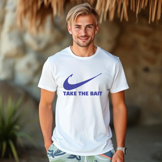 T-shirt Poisson-Prenez l'appât-pêcheur Core- (Fish Hook Take the Bait-Fisherman Trend for men fathers day, beach, summer, )