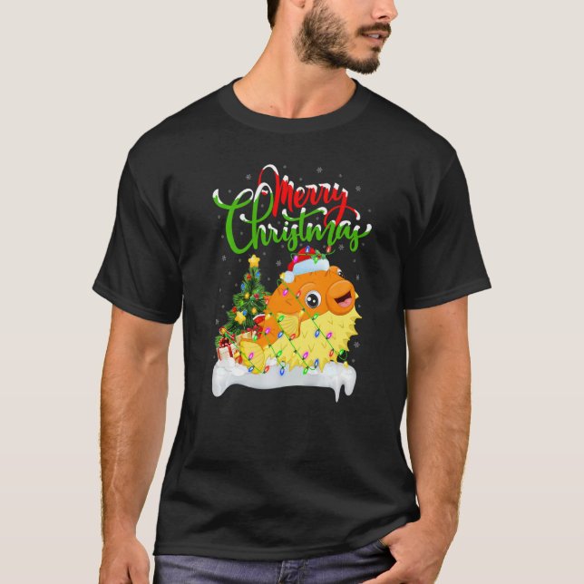 T-shirt Poisson Puffer Décorations Noël Poisson Puffer (Devant)