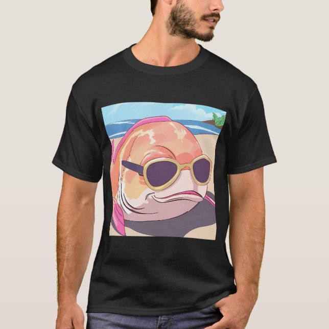 T-shirt Poisson qui prend un bain de soleil (Devant)