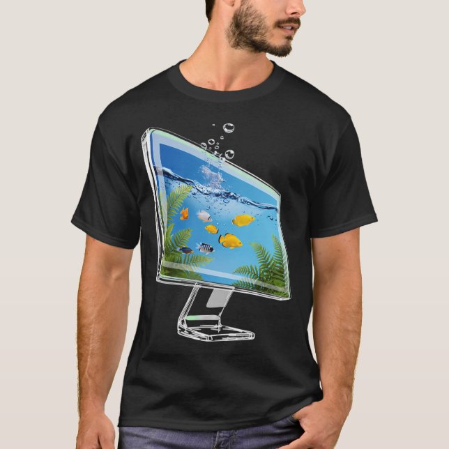 T-shirt Poisson rouge à bulles (Devant)