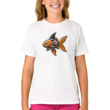 T-Shirt Poisson Rouge Aile de Requin par Vin Zzep