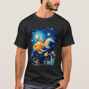 T-shirt Poisson rouge Aquarium Poisson La Nuit étoilée Pei