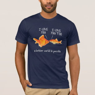 T-shirt Poisson rouge au coeur de l'amour I vous
