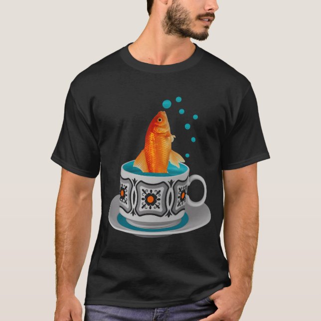 T-shirt Poisson rouge dans la tasse (Devant)