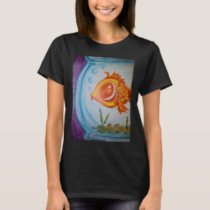 T-shirt Poisson Rouge Dans Un Bocal