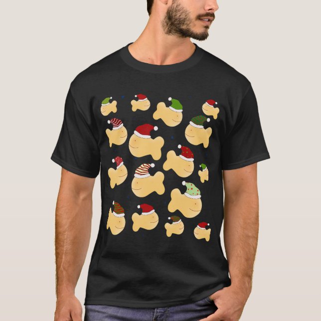 T-shirt Poisson rouge de vacances de Santa (Devant)