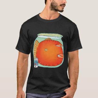 T-shirt poisson rouge en colère dans un bocal à poissons