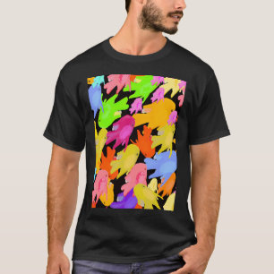 T-shirt Poisson rouge en violet, rose, rouge, jaune, orang