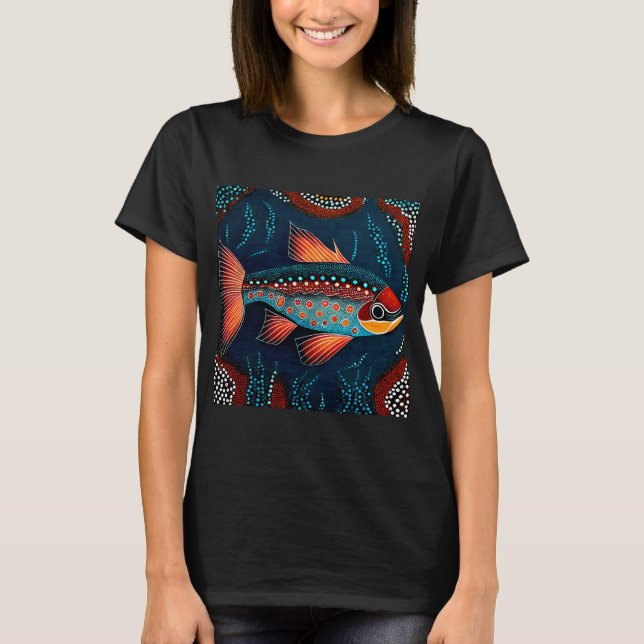 T-shirt Poisson rouge et bleu (Devant)