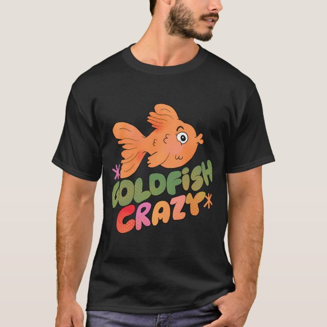 T-shirt Poisson rouge fou (rose) (Devant)