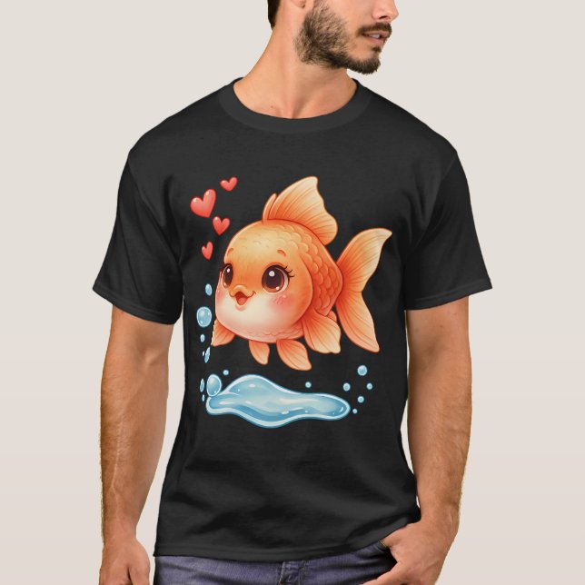 T-shirt Poisson rouge mignon (Devant)