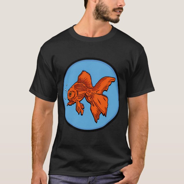 T-shirt Poisson rouge orange (Devant)