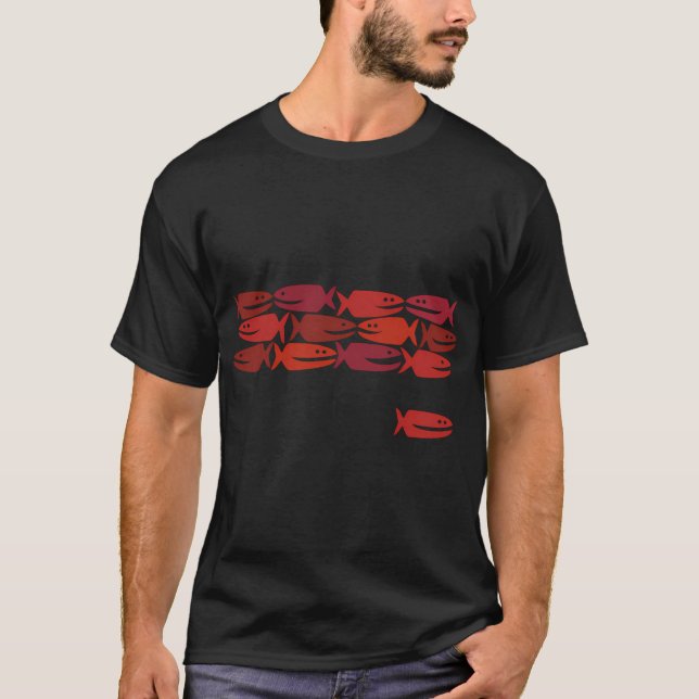 T-shirt Poisson rouge, pas de poisson bleu (Devant)