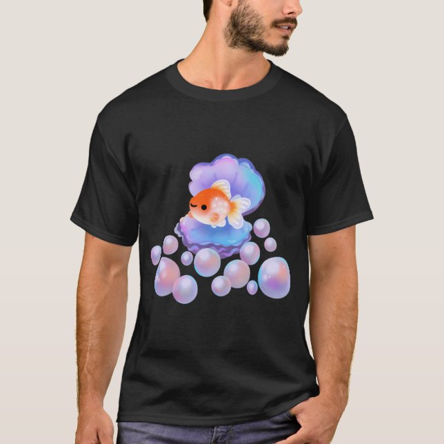 T-shirt Poisson rouge Pearlscale avec perles (Devant)