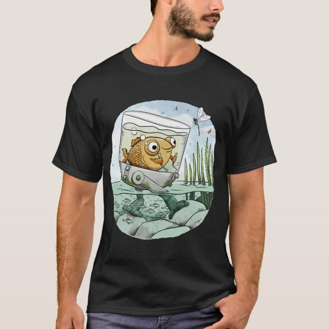 T-shirt Poisson rouge quitte les bas-fonds (Devant)