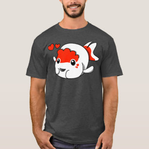 T-shirt poisson rouge ranchu lion poisson rouge et blanc
