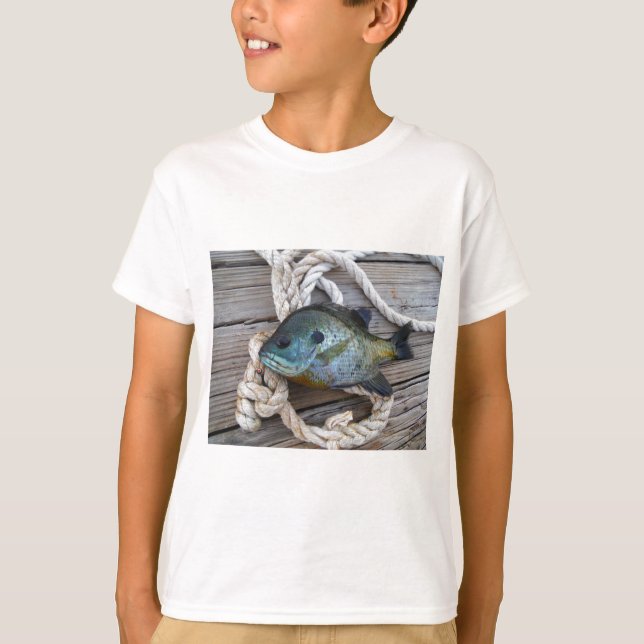 T-shirt Poisson rouge sur quai et corde (Devant)