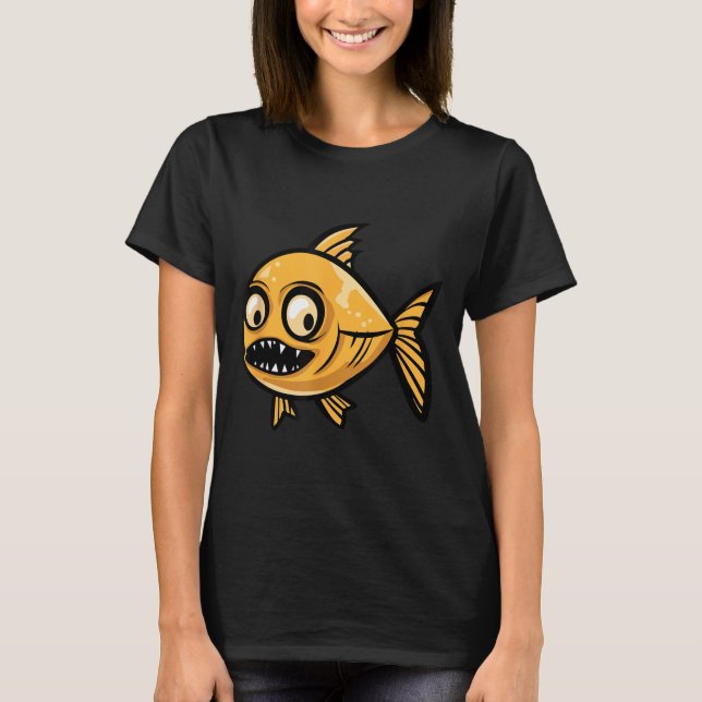 T-shirt Poisson rouge zombie drôle d'Halloween (Devant)