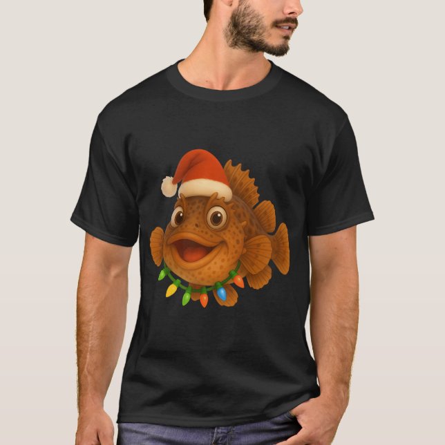 T-shirt Poisson Sculpin de Noël (Devant)