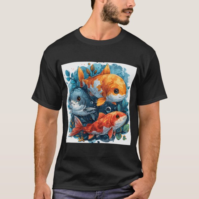 T-shirt Poisson Sérénité en mouvement #2 (Devant)
