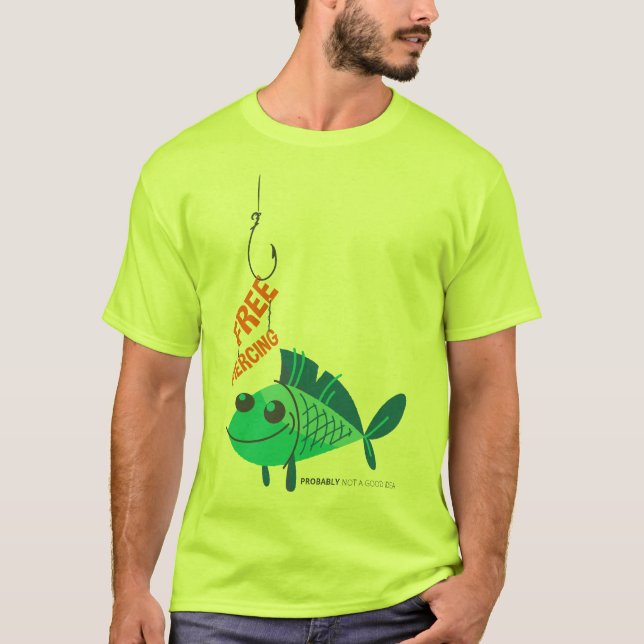 T-shirt Poisson souriant - Piercing gratuit (Devant)