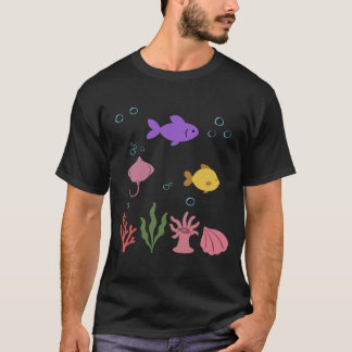 T-shirt Poisson Sous l'eau Enfants Raie Monde Océanique